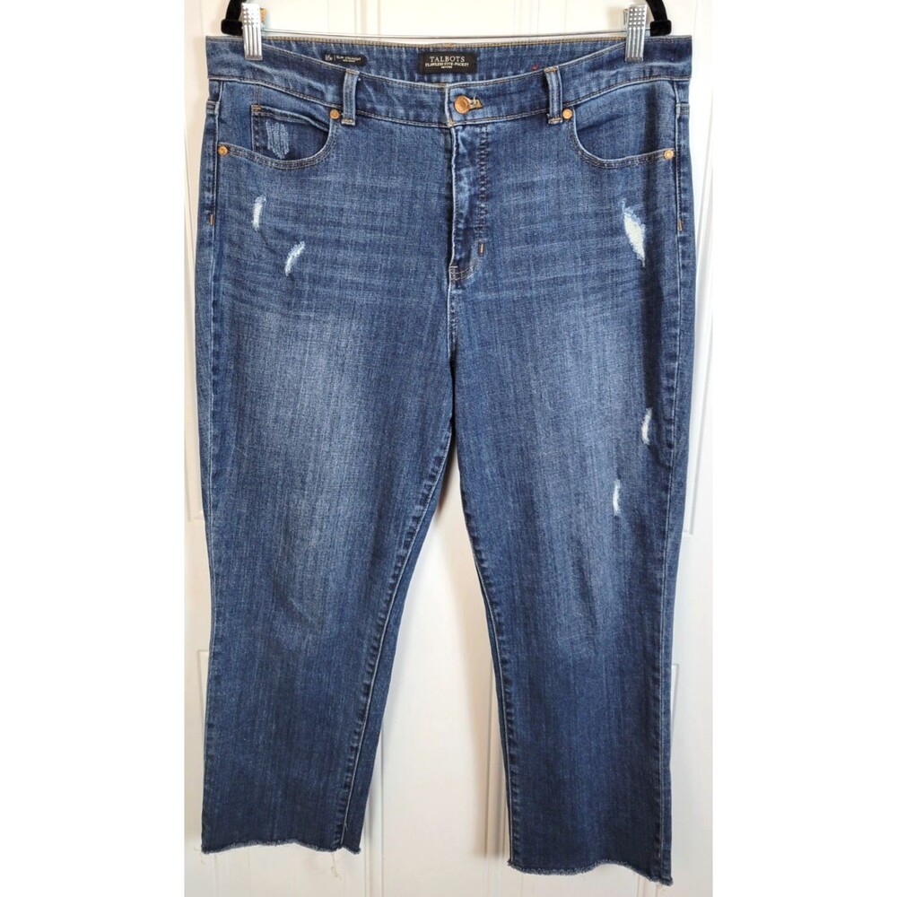 Talbots Flawless Five-Pocket Slim Straight Jeans Size 16 Petite